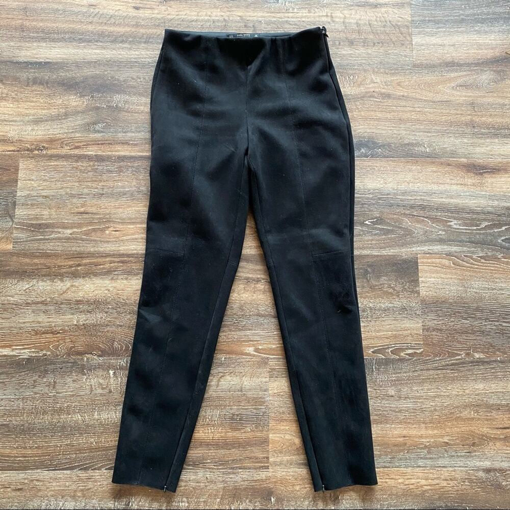 Zara Basic Faux Suede Zip Ankle Pull On Skinny Pant Size Medium